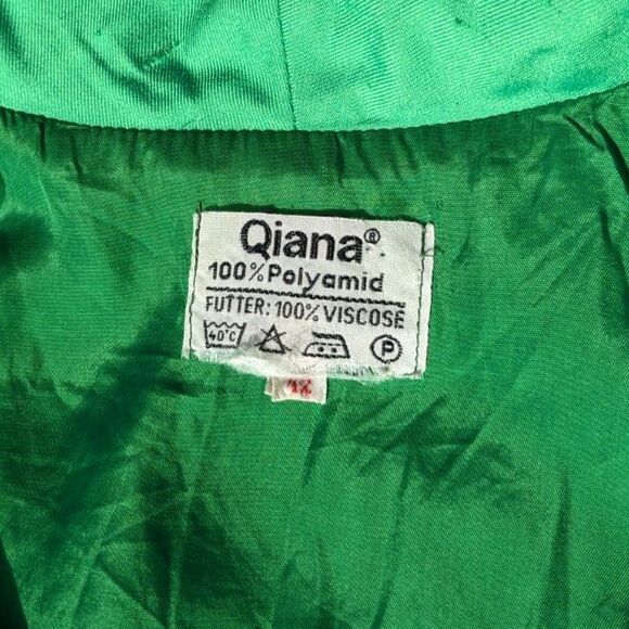 Vintage 70s QIANA Shantung Dagger Collar Button Front Midi Shirt Dress, Sz. 6/8 - Picture 6 of 13